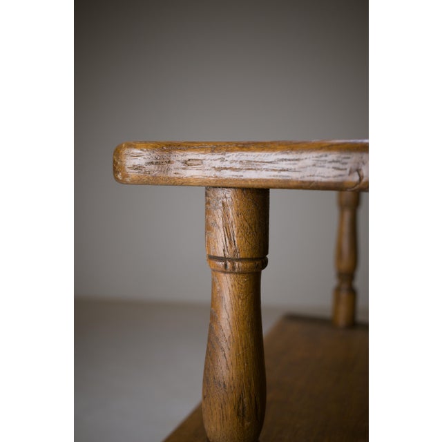 Brown Oak Swivel Armchair, 1910s For Sale - Image 8 of 15