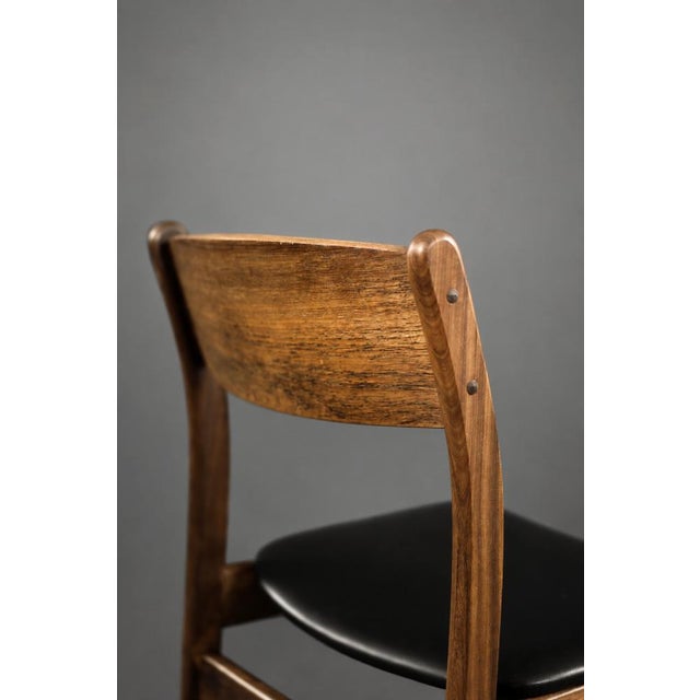 Mid-Century Modern Scandinavian Dining Chairs in Teak and Vinyl, 1960s, Set of 4 For Sale - Image 13 of 18