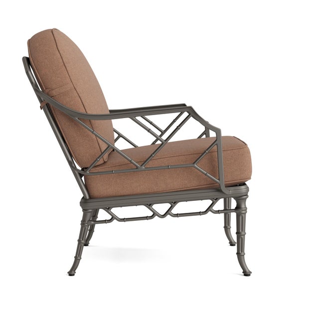 Contemporary Brown Jordan Calcutta Lounge Chair, Mica frame with Fusion Clay fabric For Sale - Image 3 of 11