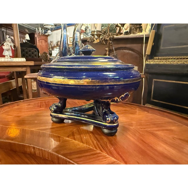 Ceramic Sèvres Blue Porcelain Trinket Tray, 1920s For Sale - Image 7 of 7