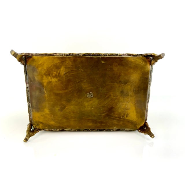 1960s Vintage Mid Century A. Lara Brass Footed Box For Sale - Image 9 of 10