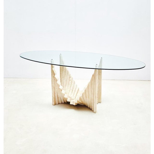 Sculptural Travertine Dining Table, Italy, 1970s For Sale - Image 3 of 9