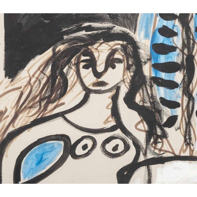 Walter Gaudnek (Czech, 1931-2022), "Study for Madonna with Totem", Oil on Canvas, 1970, signed and dated lower right,...