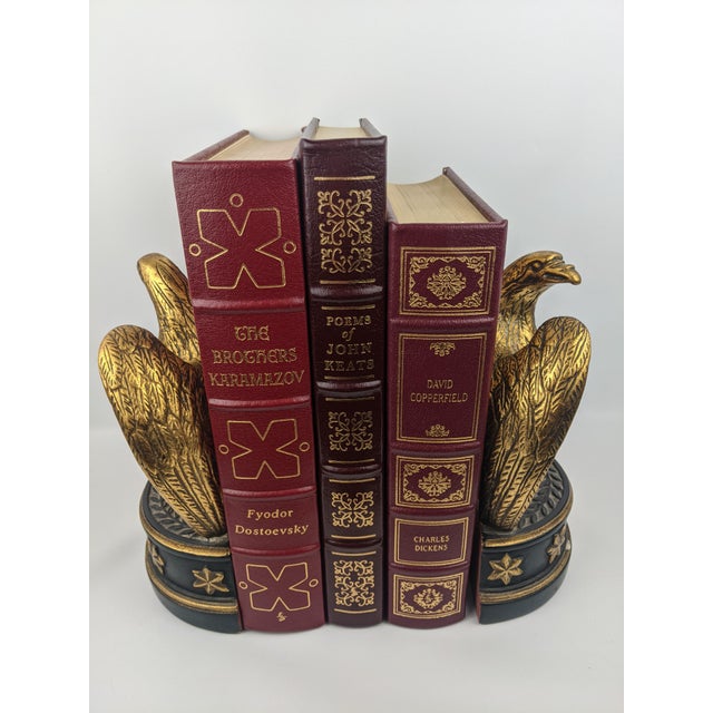 English Vintage Easton Press Genuine Leather Classics, Burgundy & Gold Gilt, Set of 3 For Sale - Image 3 of 14