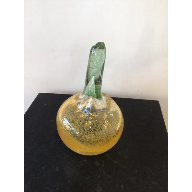 Transparent 1980s Hand Blown Glass Pumpkin by Stuart Braunstein For Sale - Image 8 of 10