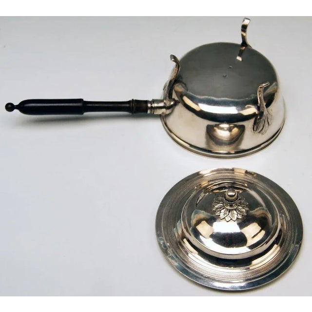 Metal Lidded Casserole in Silver with Wooden Handle, Vienna, 1827 For Sale - Image 7 of 9
