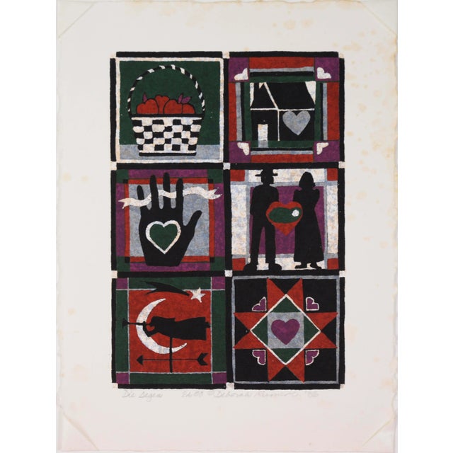 "Die Segen" (Sins/Blessing) - 1986 Lithograph On Paper Original 1986 lithograph on paper titled "Die Segen"...