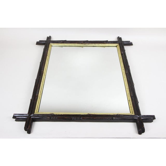Black Forest Hand-Carved Mirror with Gilt Bar, Austria, 1880s For Sale - Image 9 of 18