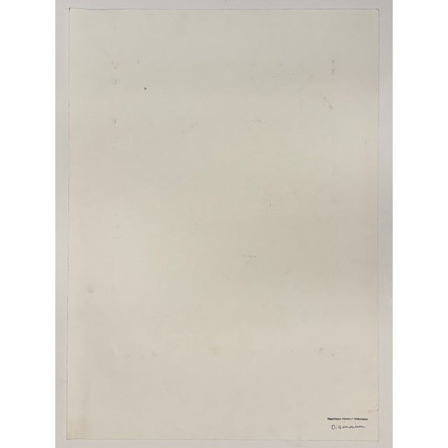 1980s Helmut Dittmann, Abstract Composition in Blue and Grey, 1989, Paint on Paper For Sale - Image 5 of 6