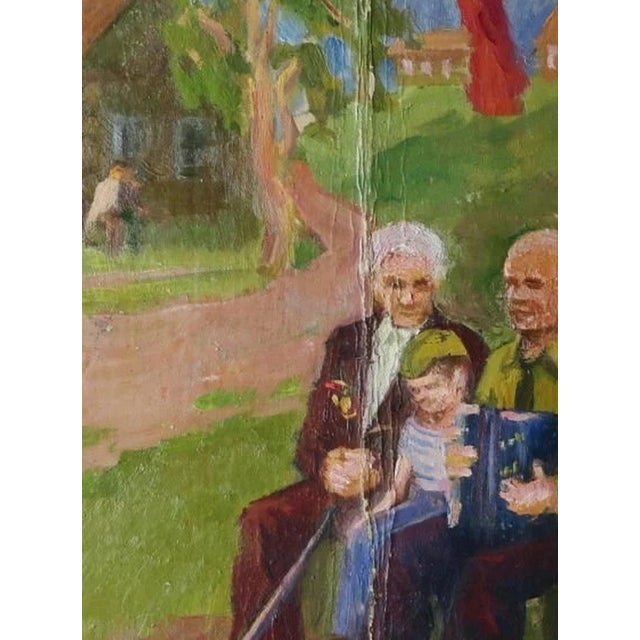 1970s Soviet Children Oil Painting, Ukrainian Artist Lavrinenko v.i. 50-37,5 For Sale - Image 4 of 6