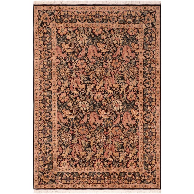Shabby Chic 1990's Pak-Persian Black/Red Wool Rug - 6'0'' X 9'3'' For Sale - Image 9 of 9