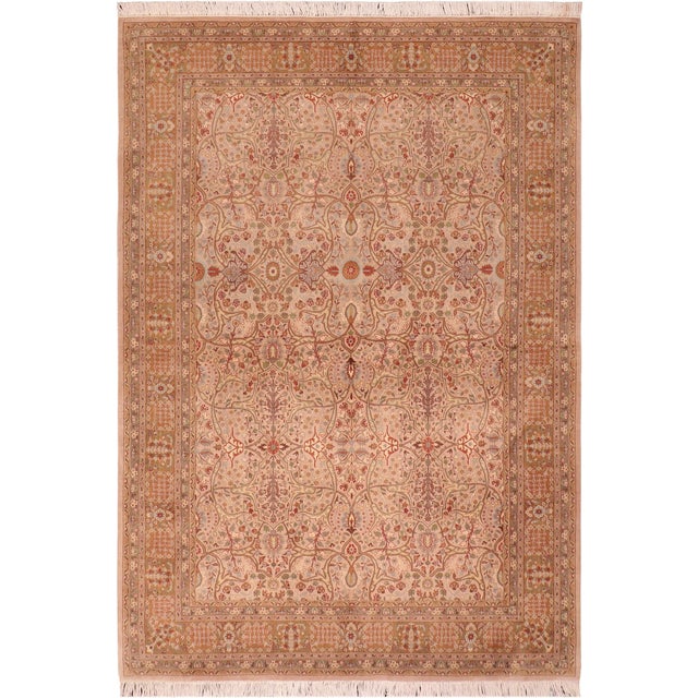 Shabby Chic 1990's Pak-Persian Taupe/Brown Wool Rug - 6'0'' X 8'11'' For Sale - Image 9 of 9