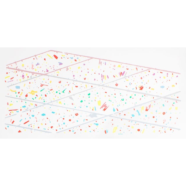 A 1982 serigraph print titled Linoleum by the American artist Roger Benedetti (born 1948). This print features colorful...