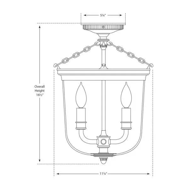 Traditional Thomas O'Brien for Visual Comfort Signature Merchant Semi-Flush in Antique Nickel with Clear Glass For Sale - Image 3 of 3