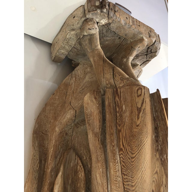 Carved Figurative Sculpture, 1800s, Oakwood For Sale - Image 9 of 18