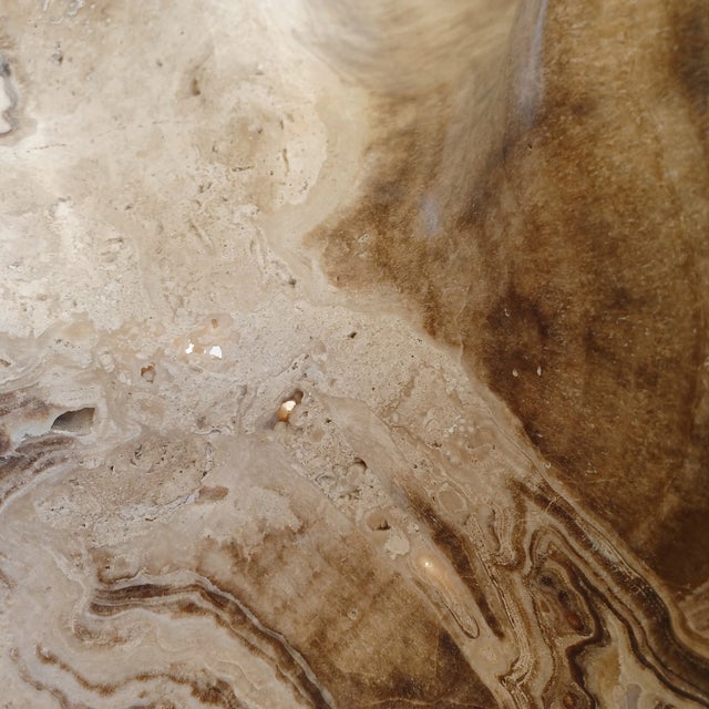 Organic Modern Brown and Beige Onyx Bowl For Sale - Image 9 of 9