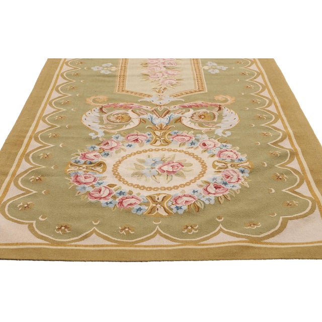 Vintage Chinese Aubusson Rug, 03'01 X 09'01 For Sale - Image 4 of 10