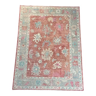 Oushak Design Wool Rug For Sale