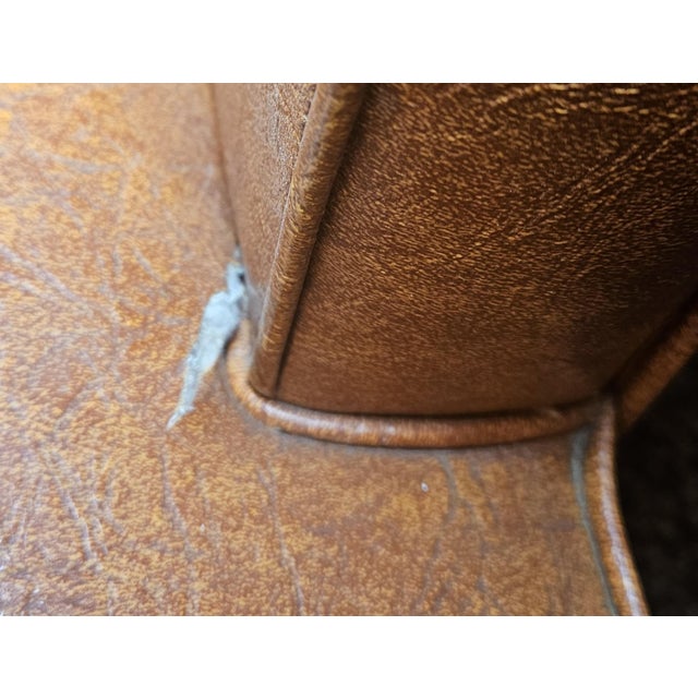 1970s Mid-Century Modern Faux Leather Swivel Rocker Chair For Sale - Image 15 of 17