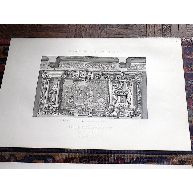 This set of six (6) imperial folio size 19th century steel engravings depict architectural details of the Palais de...