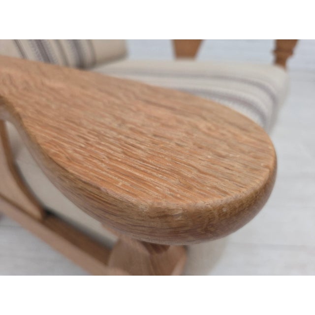 Wood Vintage Danish Armchair in Furniture Wool and Oak, 1970s For Sale - Image 7 of 18