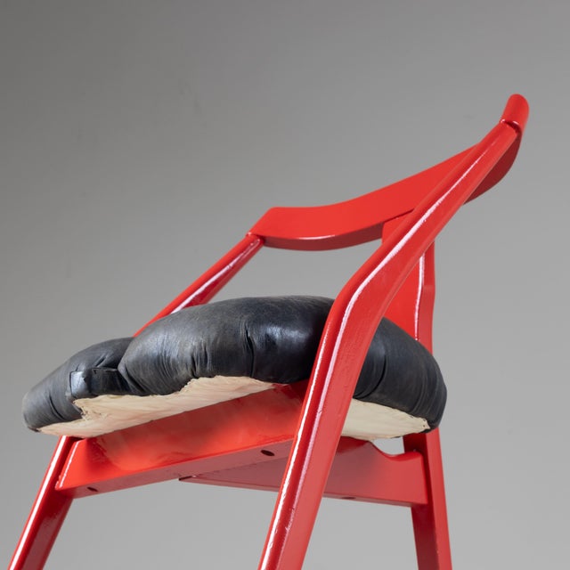 Black CHE…! Red Chair from Anne Blanchet For Sale - Image 8 of 13