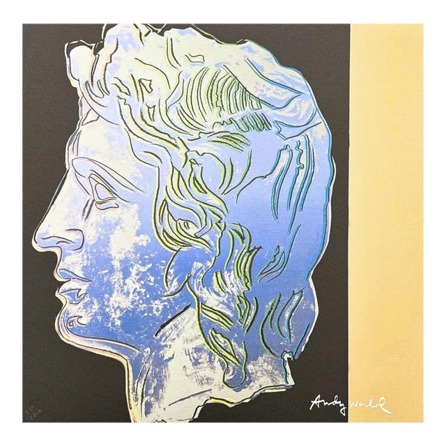 1986 Carnegie Museum of Art After Andy Warhol "Alexander the Great Blue With Beige" Lithograph For Sale