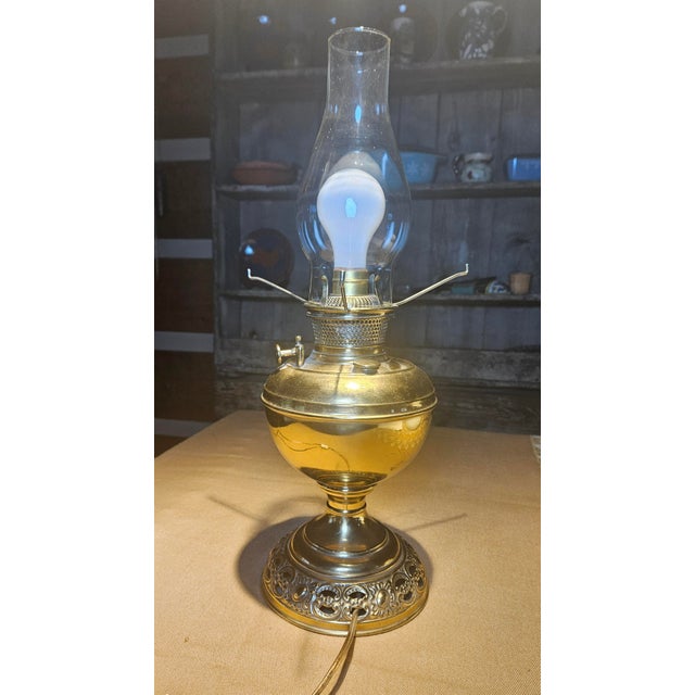 Bradley and Hubbard 1880's "Patent Applied For", Hobnail Milk Glass "Ring of Fire"' Shade For Sale In Charlotte - Image 6 of 18