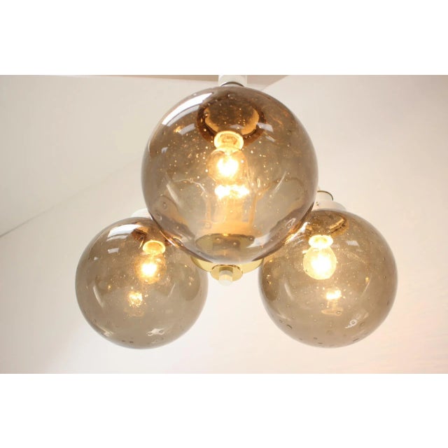 Mid-Century Smoked Glass Pendant by Drukov, 1970s For Sale - Image 9 of 11