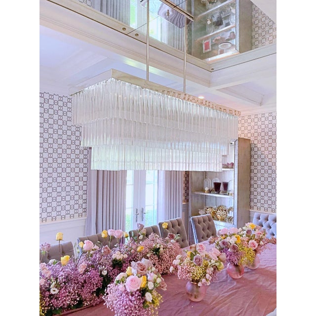 Nickel Polished Chandelier With Hexagon Glass by Lmd Custom Lighting For Sale - Image 12 of 12