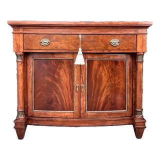 Vintage Mahogany Bow Front Cabinet | Sideboard | Statement Entryway Cabinet For Sale