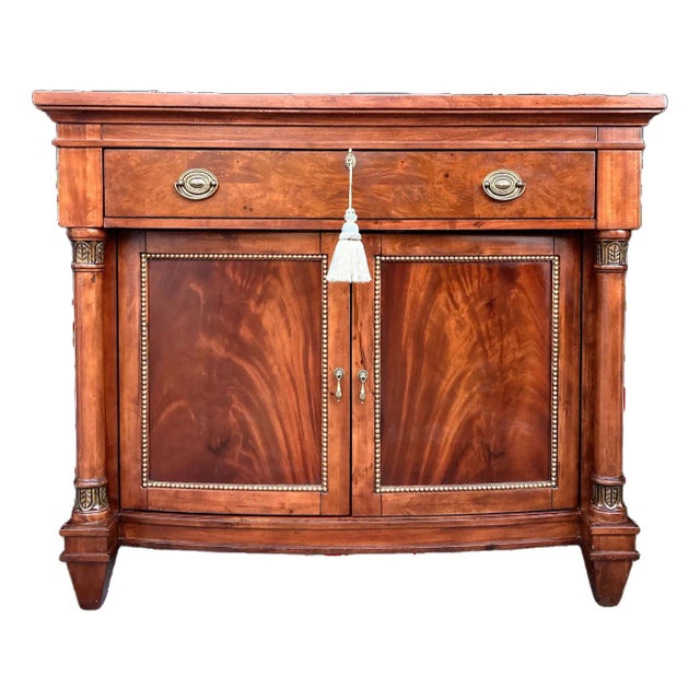 Vintage Mahogany Bow Front Cabinet | Sideboard | Statement Entryway Cabinet For Sale
