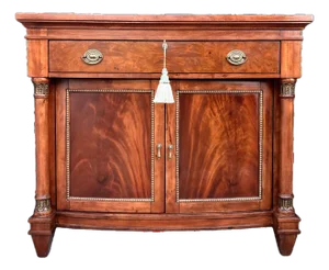 Vintage Mahogany Bow Front Cabinet | Sideboard | Statement Entryway Cabinet