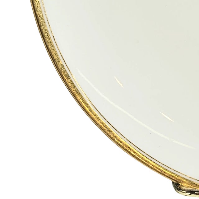 Ceramic Haviland & Co Limoges France Bone China Salad Plate With 24k Gold Rim — c.1905–1930 For Sale - Image 7 of 13