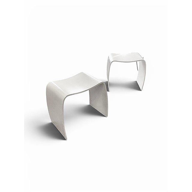 White M Stools by Jorgen Moller, Danemark, 1970, Set of 2 For Sale - Image 8 of 8