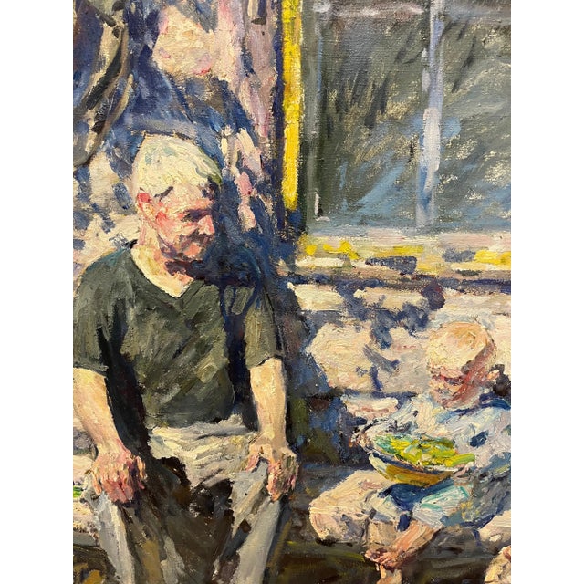 Georgij Moroz, Grandfather and Grandson, 1996, Oil on Canvas, Framed For Sale - Image 3 of 6