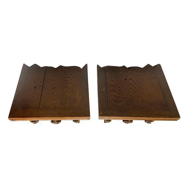 Gothic Dutch Oak Wall Brackets, 1900s, Set of 2 For Sale - Image 6 of 8