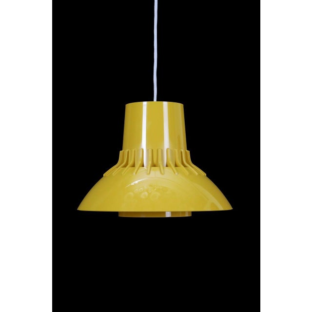 Danish Space Age Pendant Lamp in Yellow by Svend Middelboe for Nordisk Solar Compagni, 1970s For Sale - Image 13 of 13
