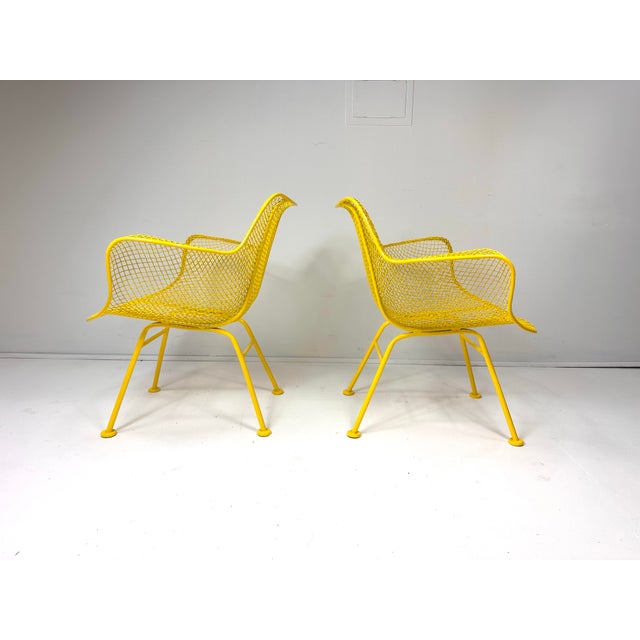 Russell Woodard 1950s Pair of Yellow "Sculptura" Collection Chairs by Russell Woodard For Sale - Image 4 of 8