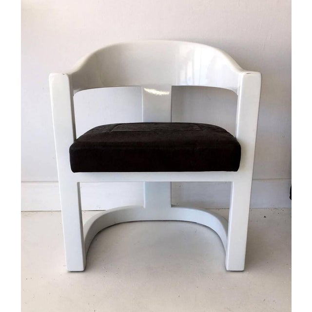 1980s Set of Four Onassis White Lacquer Chairs by Karl Springer For Sale - Image 5 of 9