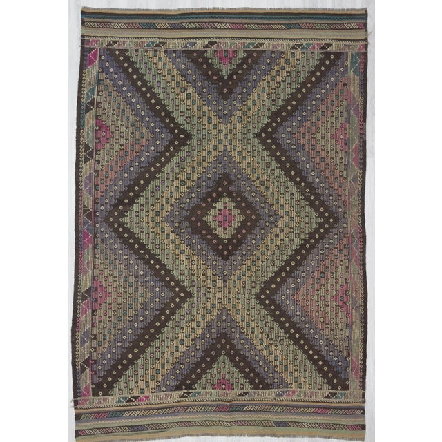 1960s Turkish Denizli Kilim Rug For Sale In Los Angeles - Image 6 of 6