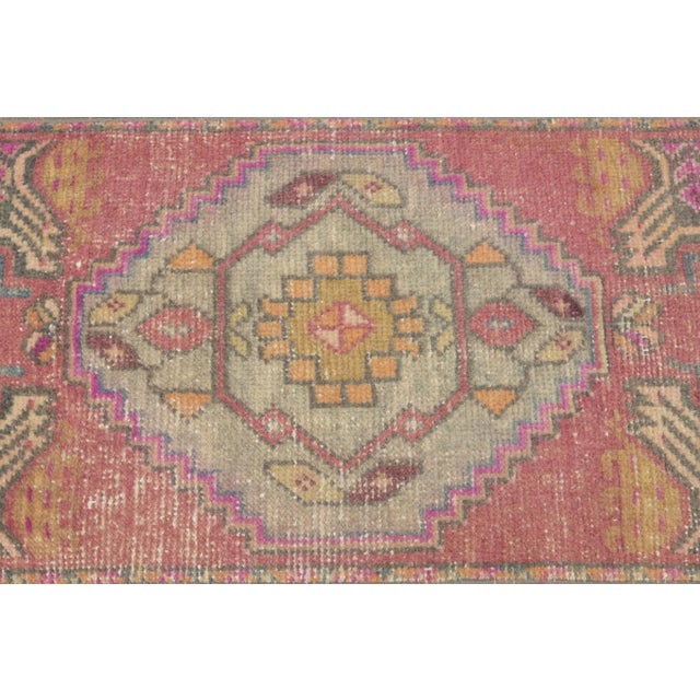 Textile 1970s Turkish Vintage Geometric Desing Red Oushak Rug For Sale - Image 7 of 9