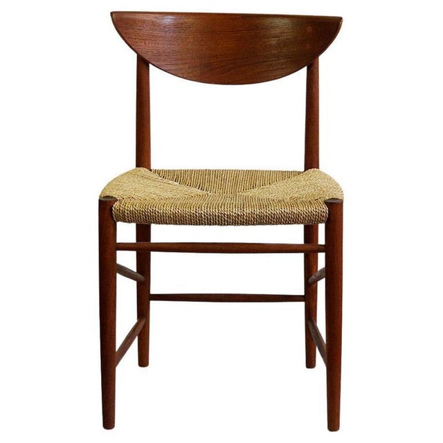 Scandinavian Teak and Cane Dining Chair attributed to Peter Hvidt for Soborg, Denmark, 1950s For Sale - Image 11 of 11