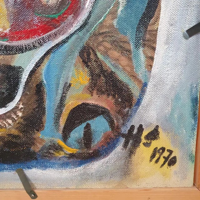 1970 Large Mid-Century Swedish Cosmic Esoteric Double-Sided Oil Painting "Nya Jorden" by Hildegard Persson For Sale - Image 17 of 18