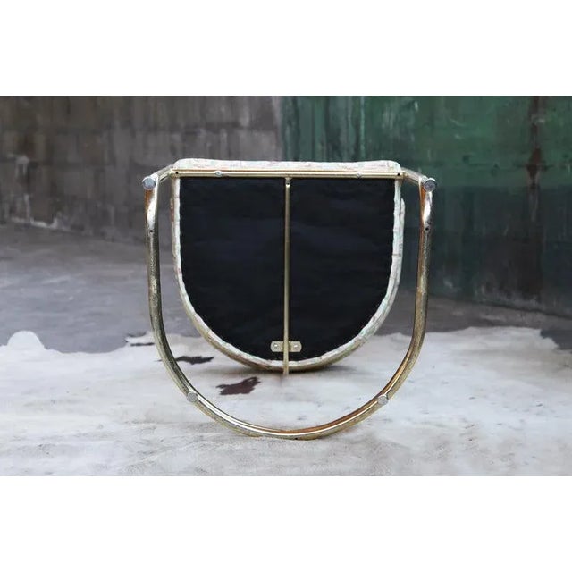 Gold Post Modern Brass Gold Bent Chrome Cantilever Chair Attributed to Thonet, Anton Lorenz For Sale - Image 8 of 9