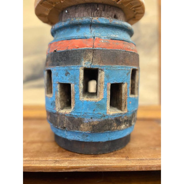 Antique Repurposed Wagon Wheel Hub Decorative Wooden Art Piece For Sale In Seattle - Image 6 of 7