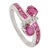 Exquisite Pure 925 Silver Ruby Bypass Ring With Diamond - Size 6 For Sale