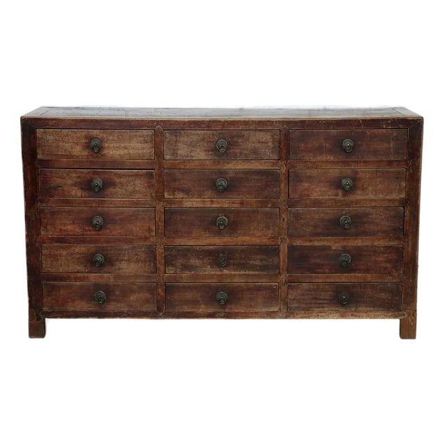 Antique 19th Century Fifteen Drawers Sideboard Cabinet For Sale