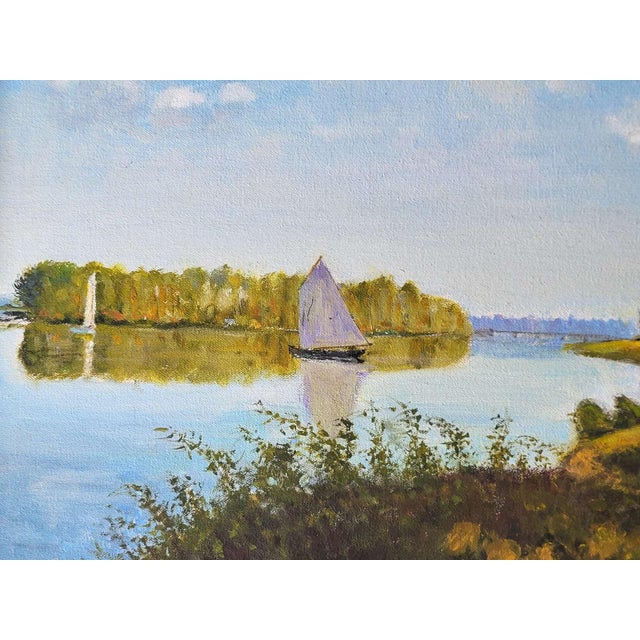 Impressionist Painting After Monet by Tom King, Framed For Sale - Image 3 of 9