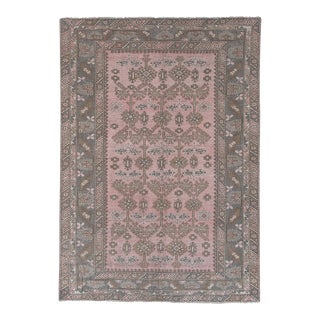 1960s Handknotted Turkish Oushak Rug For Sale